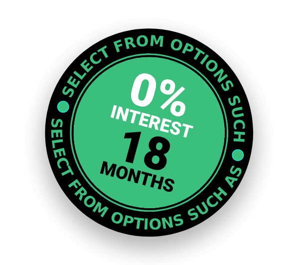 0 percent interest financing 18 months