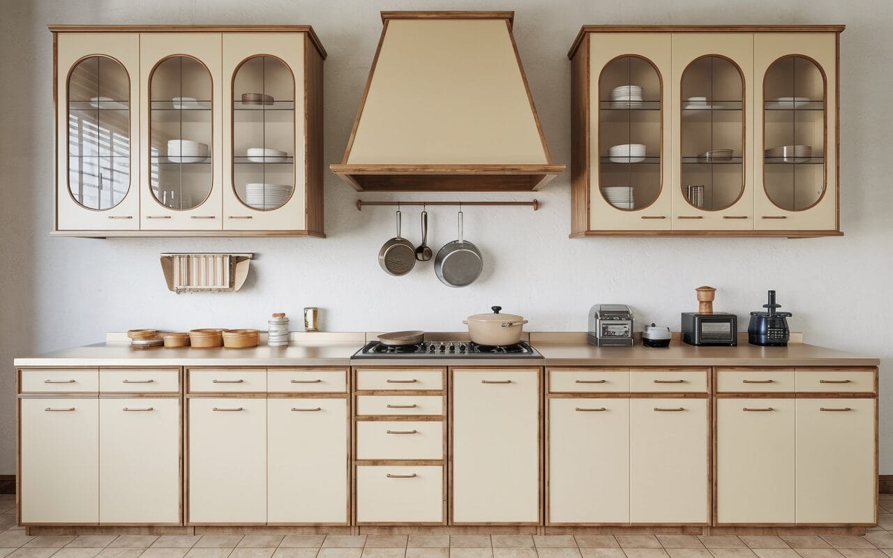 how to refresh old kitchen cabinets with glass door panels